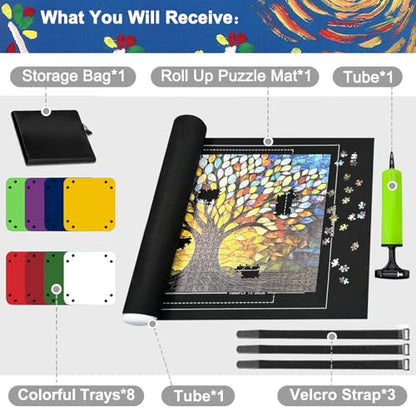 Puzzle Mat Rollup for Jigsaw Puzzles Storage Matt Saver to 1500pcs (1500 Count)
