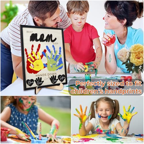 10" Hands Down Best Mom Ever Sign DIY Kids Gifts For Mom Handprint Kit with Acrylic Paints