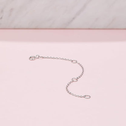 ZHOU LIU FU 18K/750 Real White Gold Extender for Necklace Bracelet Anklet Extenders for Jewelry Gold Extension for Women Men Durable Adjustable Chain Accessories 3.54Inch/9cm C218904