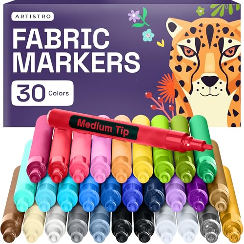 30 Fabric Markers for Clothes and Textiles (30 Count)