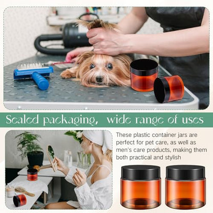 12 Pack 6 oz Plastic Container Jars with Lids Round Clear Travel Cosmetic Container Slime Jars for Toiletries (12 Count)