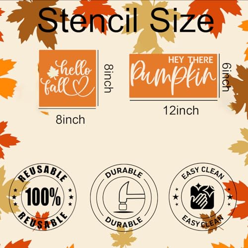 Fall Stencils for Crafts Reusable Fall Stencils for Painting on Wood (10 Count)