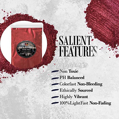 Wine Red Mica Powder for Epoxy Resin 100g (3.5 Ounce)