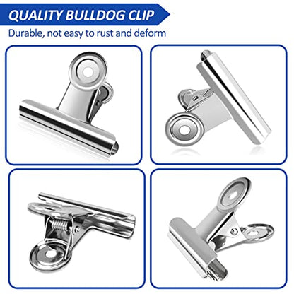10 Pack Large Metal Hinge Clips 2.5 Inch Silver Bull Hinge Paper Clips (10 Count)