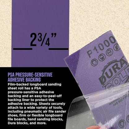 Premium 1000 Grit PSA Purple Film Ceramic Longboard Sandpaper (60 Foot)