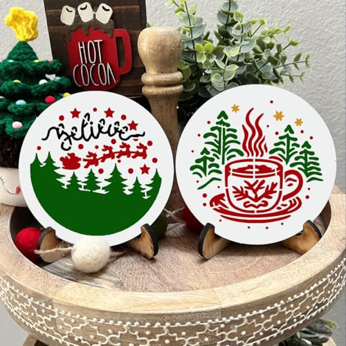 Christmas Stencils for Crafts Reusable 3" Christmas Stencil (56 Count)