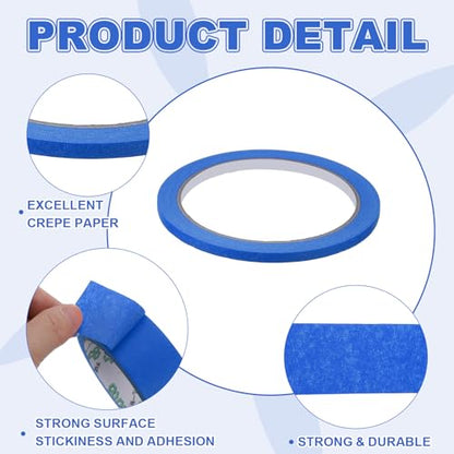 Masking Tape 0.2 Inch x 21 Yard Painter's Tape Blue Paint Tapes for DIY Crafts Arts Drawing Decoration Labeling Car Painting Artist Teachers