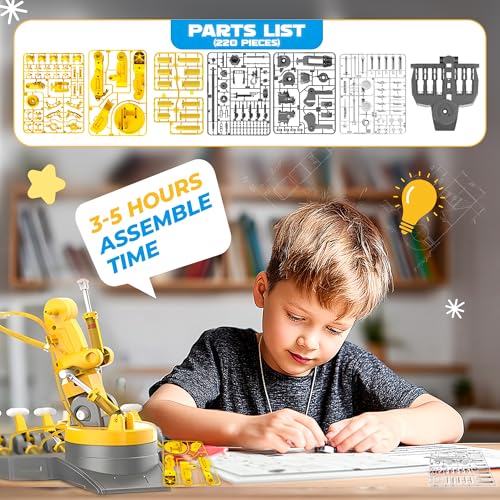 Hydraulic Robot Arm STEM Building Toy (220 Count)