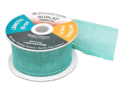 2 Inch Wide Turquoise Burlap Ribbon for Crafts (60 Foot)