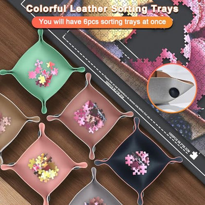Jigsaw Puzzle Mat Roll Up Set 1500 Rubber Base Board (1500 Count)