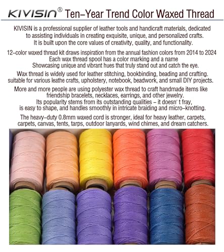 12 Round Waxed Thread (12 Color)