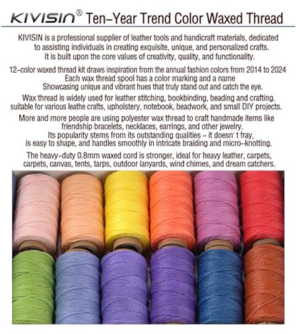 12 Round Waxed Thread (12 Color)