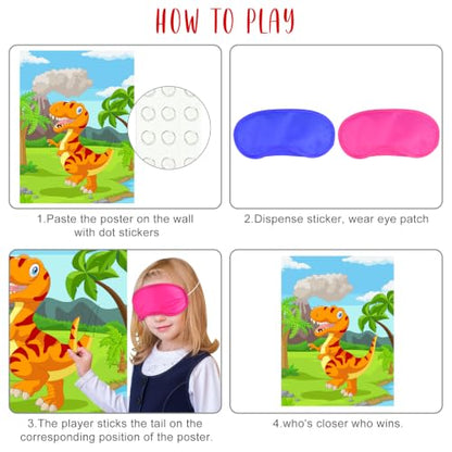 Pin The Tail Dinosaur Party Game Birthday Party Supplies Pin Game
