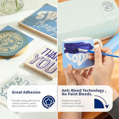 Blue Stencil Vinyl Adhesive Masking Film with Anti (10 Count)
