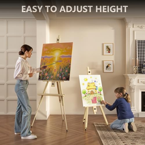 Tripod Portable Standing Wooden Easel for Painting
