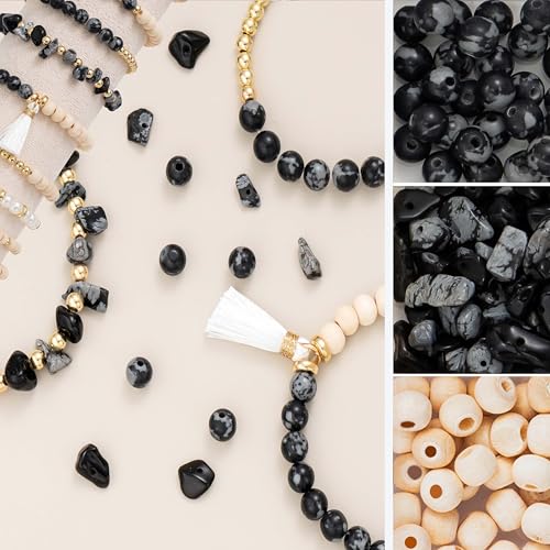 Jewelry Making Supplies Kit Natural Stone Beads for Irregular Natural Stone with for DIY Craft Bracelet Necklace Earrings for Adults