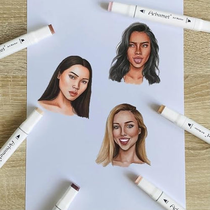 6 Colors Skin Tone Alcohol Markers Set (6 Count)