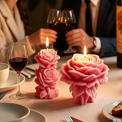 3PCS Large Rose Flower Candle Molds (3 Count)