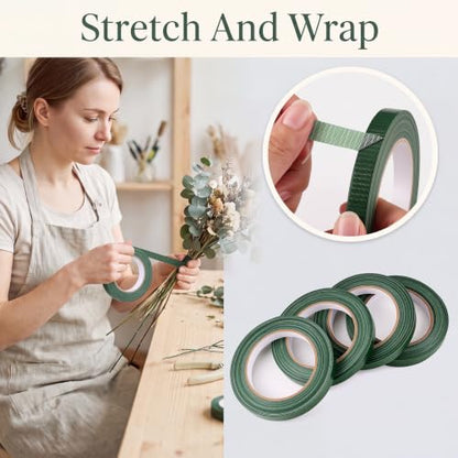 4 Roll Green Floral Tape Waterproof Florist Tape