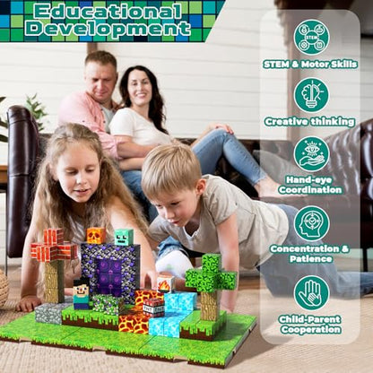 150PCS Magnetic Blocks with 6 Base Plate