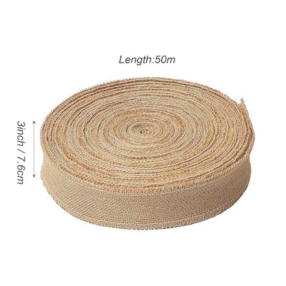 3 Inch Wide 54 Yards Burlap Ribbon (162 Foot)