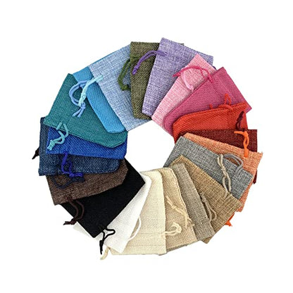 Pack of 20 Burlap Gift Bags with Drawstring Linen Jewelry Pouches Wedding Jute Bags for Jewelry and Treat Pouches Birthday Party Wedding Favors Gift