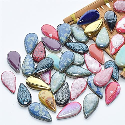 500g 1.1lb Random Color Irregular Ceramics Mosaic Tiles (79 Count)