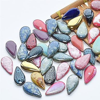 500g 1.1lb Random Color Irregular Ceramics Mosaic Tiles (79 Count)