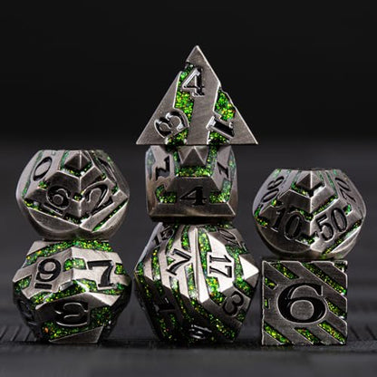 DND Dice Set Dungeons and Dragons Dice d20 Metallic Stripes Dice with Gift Case