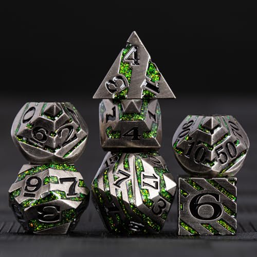 DND Dice Set Dungeons and Dragons Dice d20 Metallic Stripes Dice with Gift Case