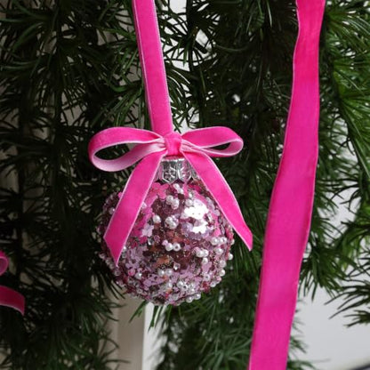 Hot Pink Thin Velvet Ribbon