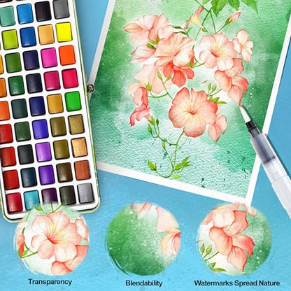 50 Colors Watercolor Paint Set (50 Count)