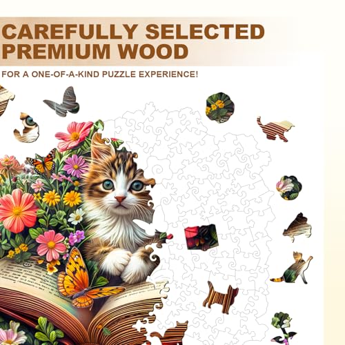 Cat Stories Puzzles Adults Gifts Wooden 165 Pieces 11.4 * 10.1in
