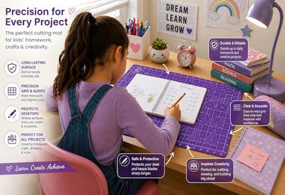 A3 (19"x13") Professional Grade Self-Healing Cutting Mat (Purple) - Odor-Free, Double-Sided, Eco-Friendly, Non-Slip, Premium Desk mat for DIY, Crafting, Model Building,and Art Projects