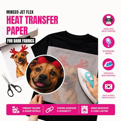 Jet Flex Premium Opaque Heat Transfer Paper for Dark Fabric