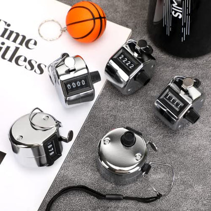 5Pcs Metallic Handheld Tally Clicker Counter 4 Digital Number