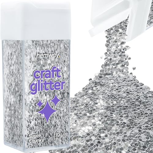 Craft Glitter Shaker Silver 110g Super Chunky (3.9 Ounce)