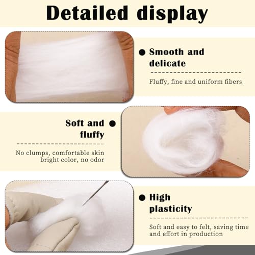 1.76oz Original White Natural Wool Roving