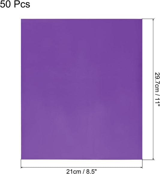 MECCANIXITY 50 Pack Toner Reactive Foil ,Deco Foil Transfer Sheets 8.5"x11" A4 Hot Foil Paper for Laser Printer Scrapbooking Heat Transfer DIY Craft,Purple
