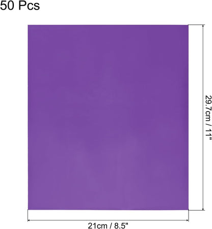 MECCANIXITY 50 Pack Toner Reactive Foil ,Deco Foil Transfer Sheets 8.5"x11" A4 Hot Foil Paper for Laser Printer Scrapbooking Heat Transfer DIY Craft,Purple