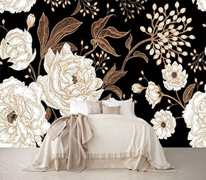 Wall Mural Peonies and Roses Floral Vintage Wallpaper (162.5 Sq Ft)
