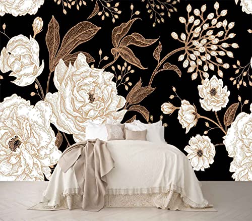 Wall Mural Peonies and Roses Floral Vintage Wallpaper (110.1 Sq Ft)