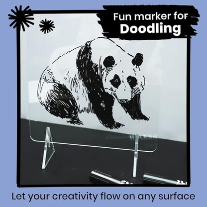 5 Black Chalk Markers for Glass (5 Count)