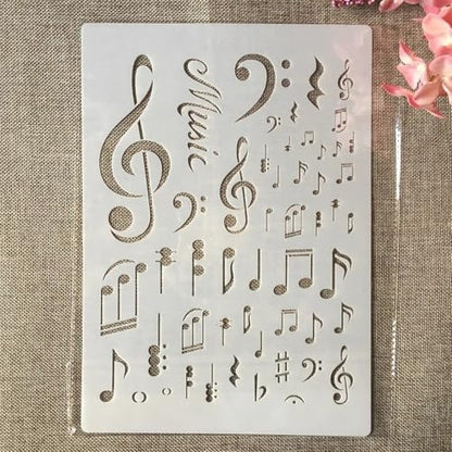 A4 Reusable Music Symbol Notes Stencil for Painting