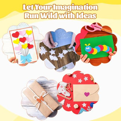 6 Pcs Colorful Craft Hole Punch with 10 Glitter Cardstock Papers (6 Count)