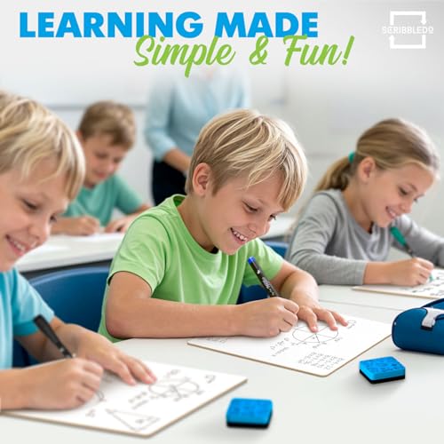 12 Pack Small Dry Erase Boards 9x12 with 12 Erasers for Students (12 Count)