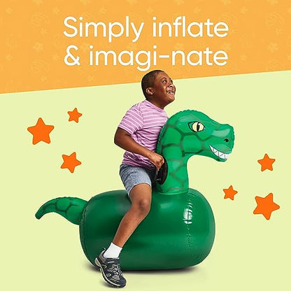 Hop N Go Inflatable Dino Riding Bouncy Hopping Toys for Kids Ages 5+