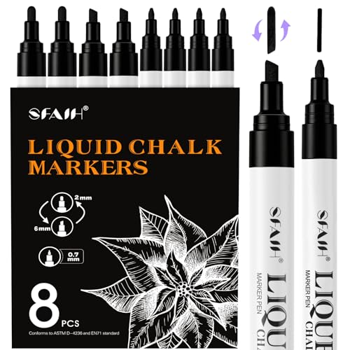 Black Liquid Chalk Markers 8 Pack (8 Count)