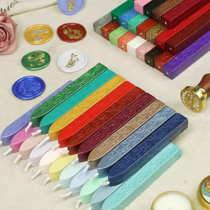 12Pcs Sealing Wax Sticks with Wicks (3 Ounce)