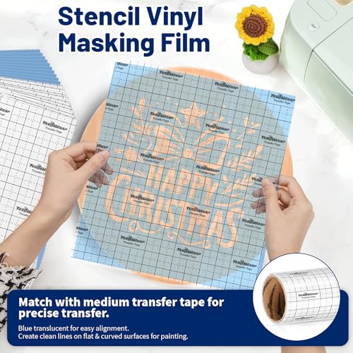 Blue Stencil Vinyl Adhesive Masking Film with Anti (10 Count)